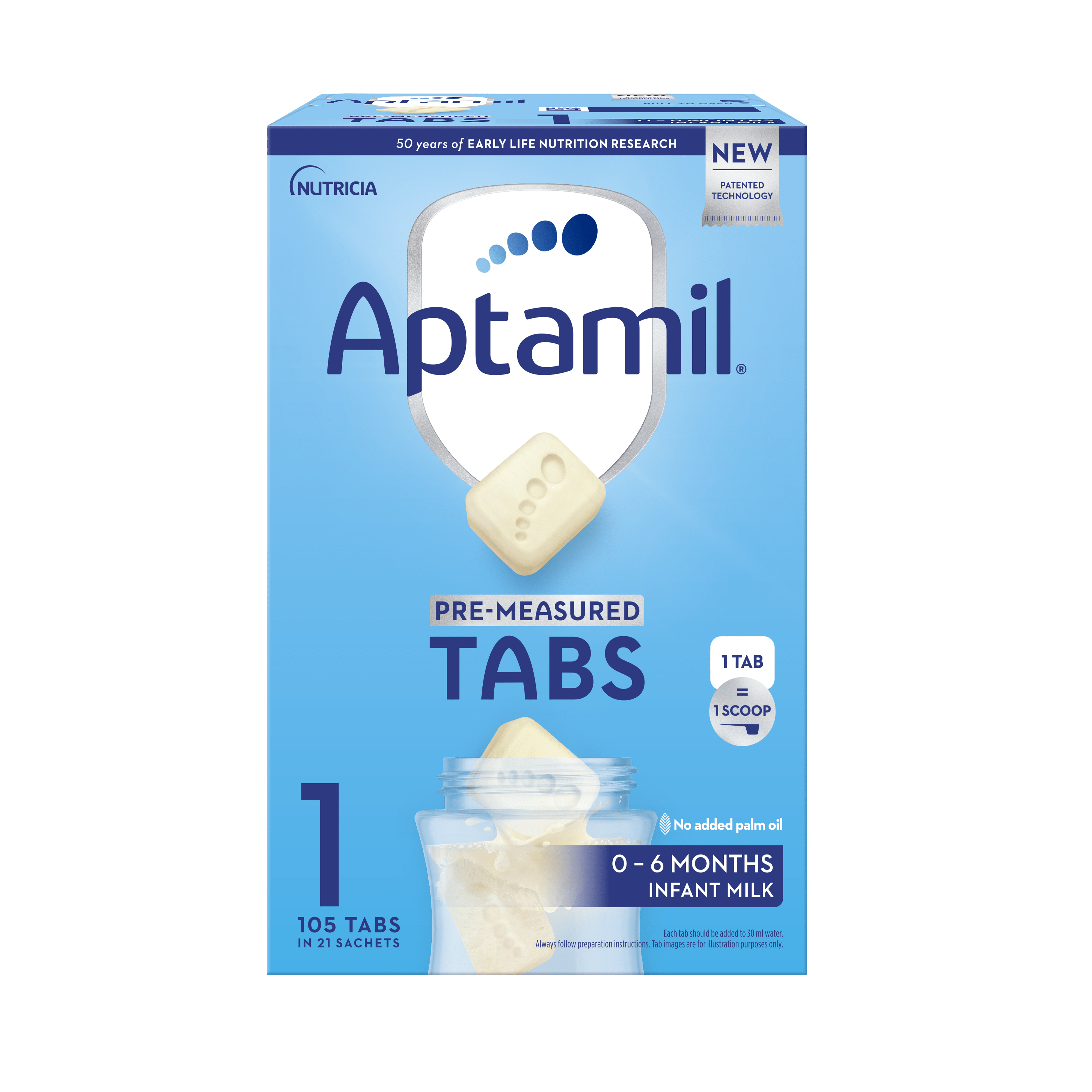 Aptamil® 1 Tabs, 105 таблетoк в 21 пакетике - Nutricia EE